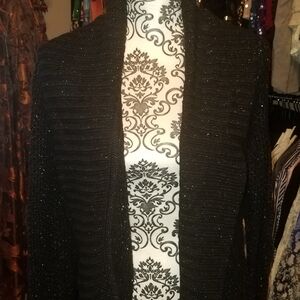 Express Black Glitter Knit Cardigan